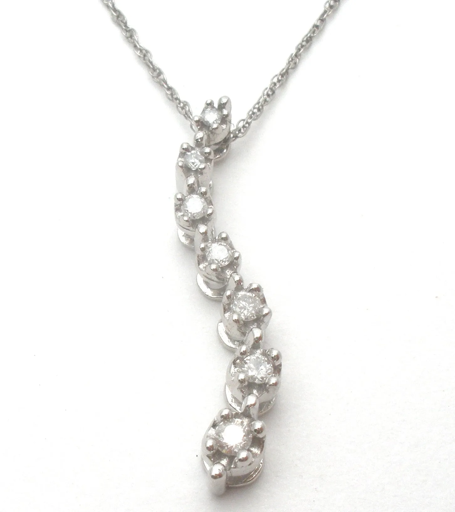 Diamond Necklace 14K White Gold 18"