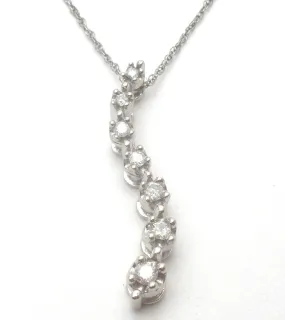 Diamond Necklace 14K White Gold 18"