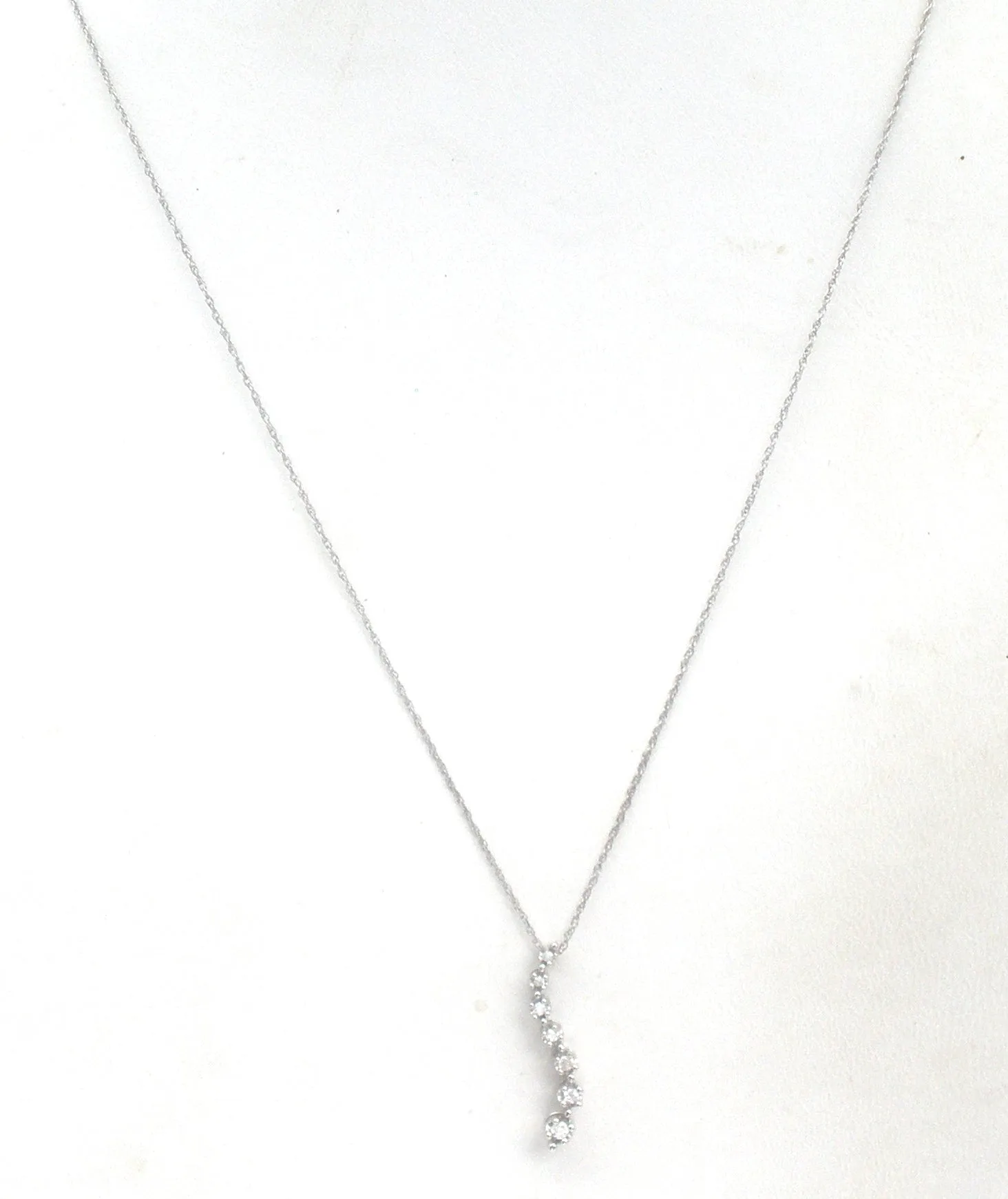Diamond Necklace 14K White Gold 18"