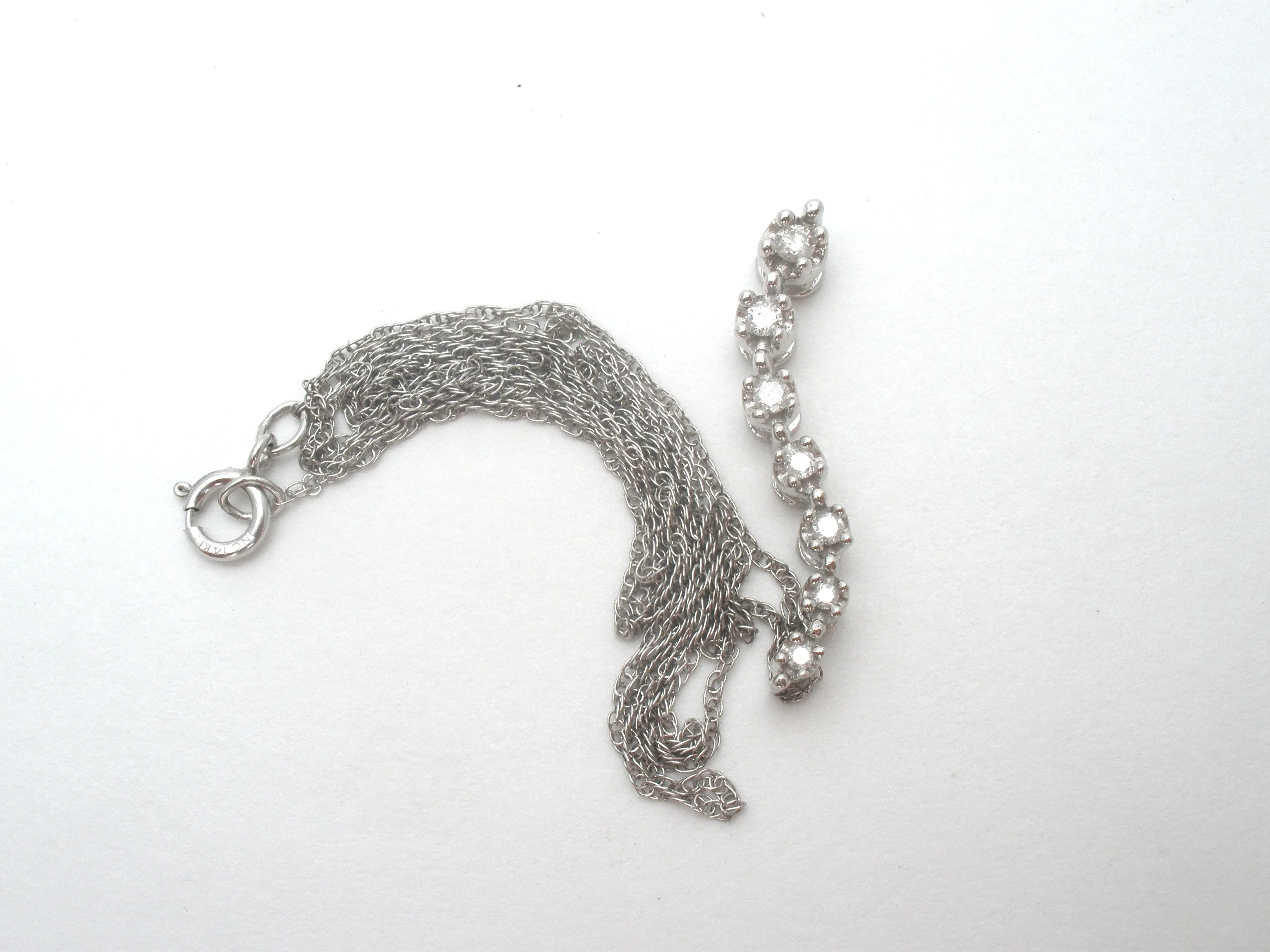 Diamond Necklace 14K White Gold 18"