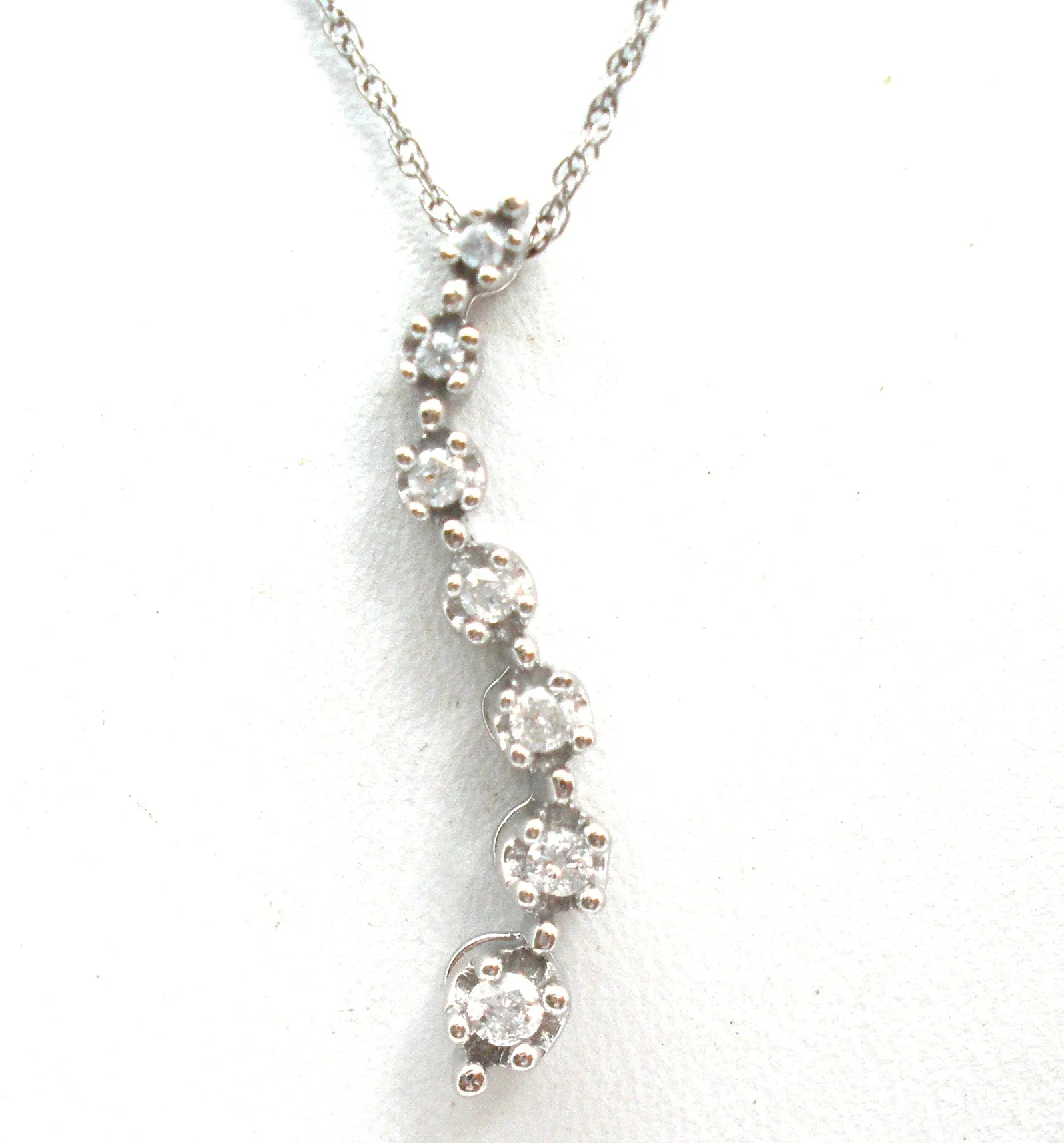 Diamond Necklace 14K White Gold 18"