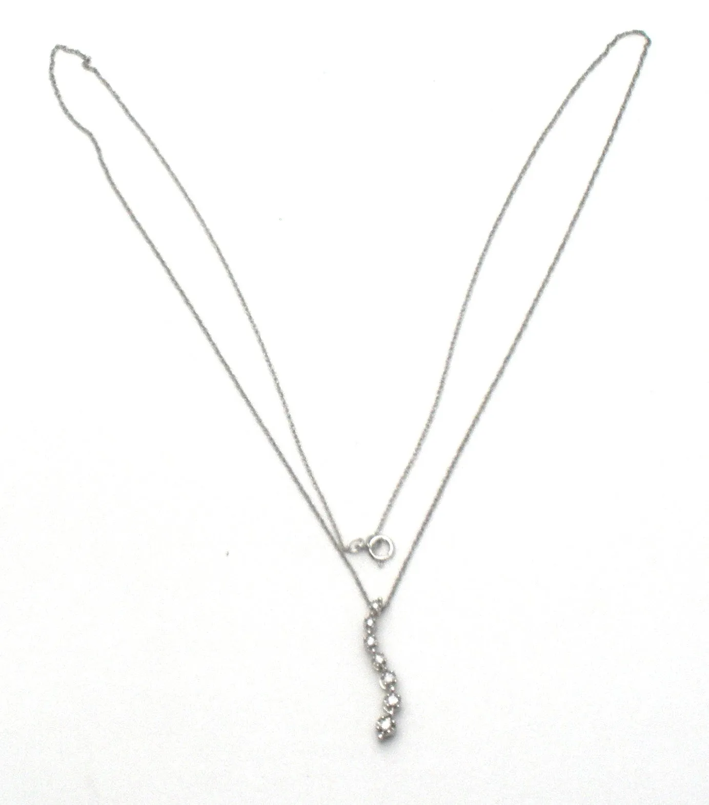 Diamond Necklace 14K White Gold 18"