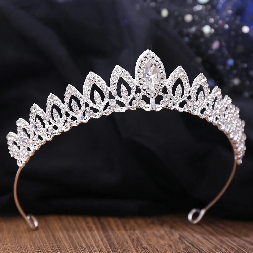 Diamond new bridal jewelry leaf alloy inlaid with rhinestones bridal small crown wedding accessories headdress