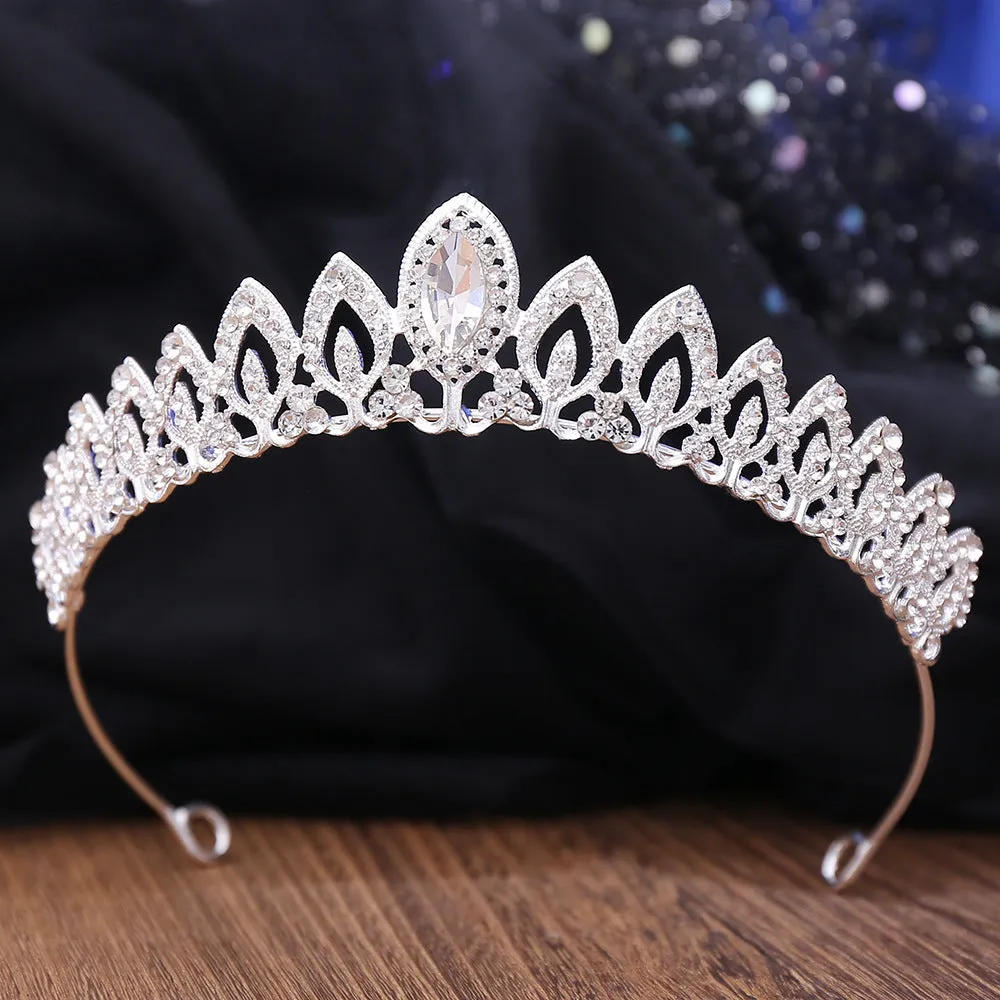Diamond new bridal jewelry leaf alloy inlaid with rhinestones bridal small crown wedding accessories headdress