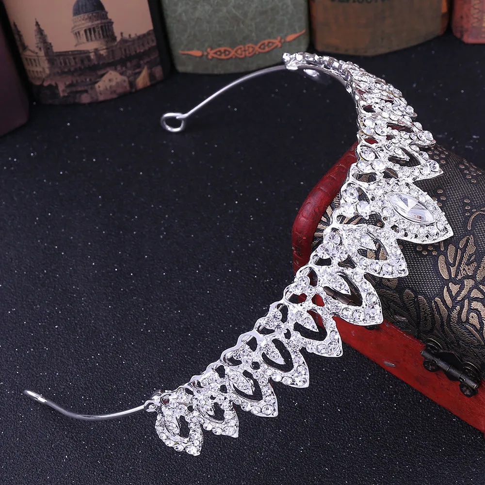 Diamond new bridal jewelry leaf alloy inlaid with rhinestones bridal small crown wedding accessories headdress