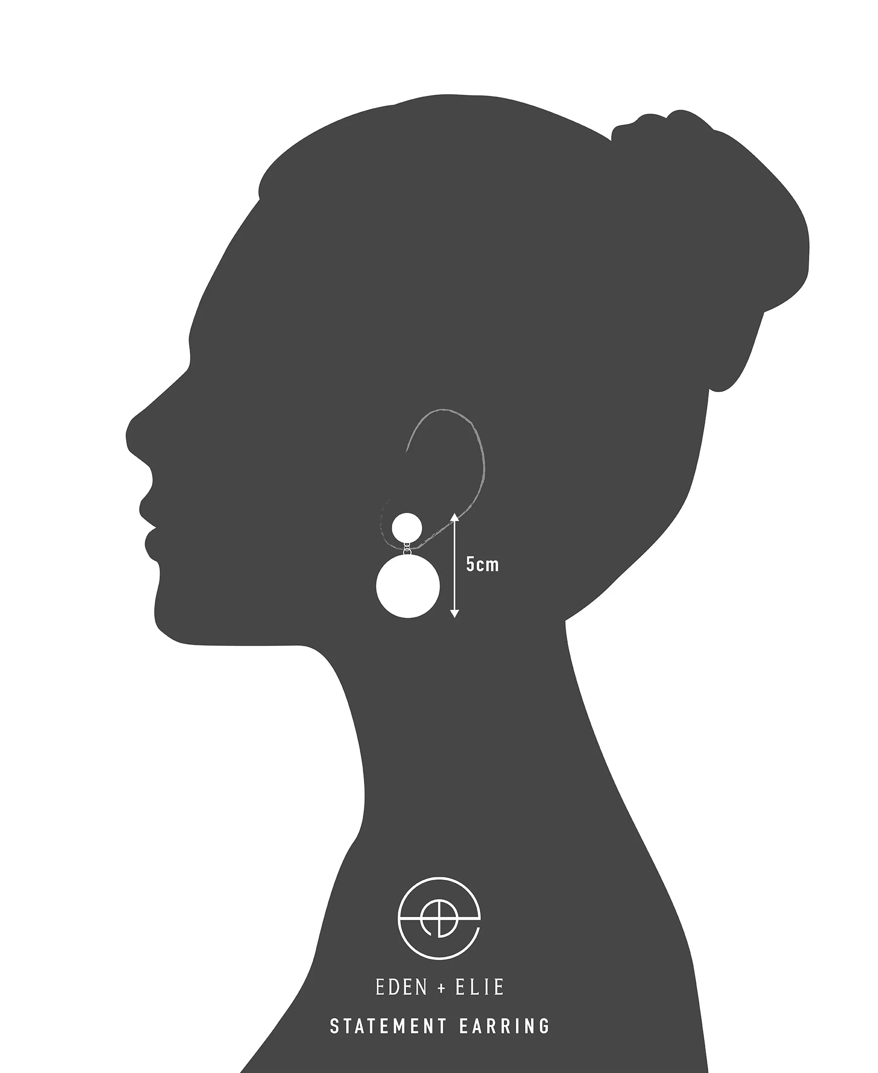 EDEN   ELIE Double Circle Statement Drop Earrings - frost blue