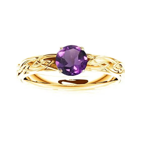 Edinburgh Celtic Flows Engagement Ring with Amethyst