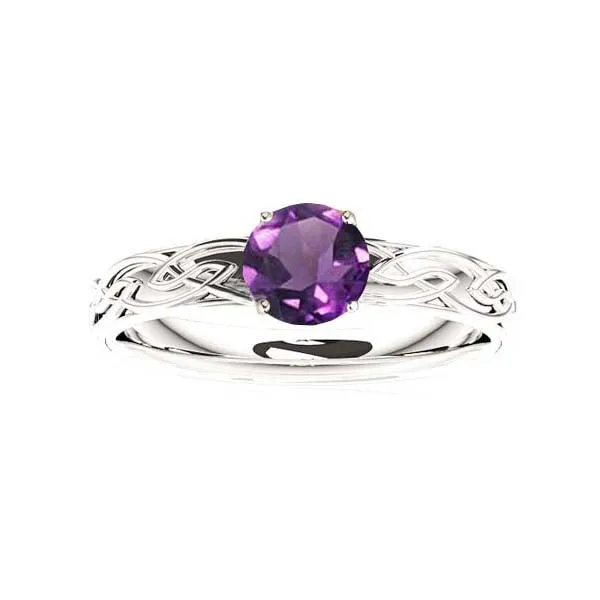 Edinburgh Celtic Flows Engagement Ring with Amethyst