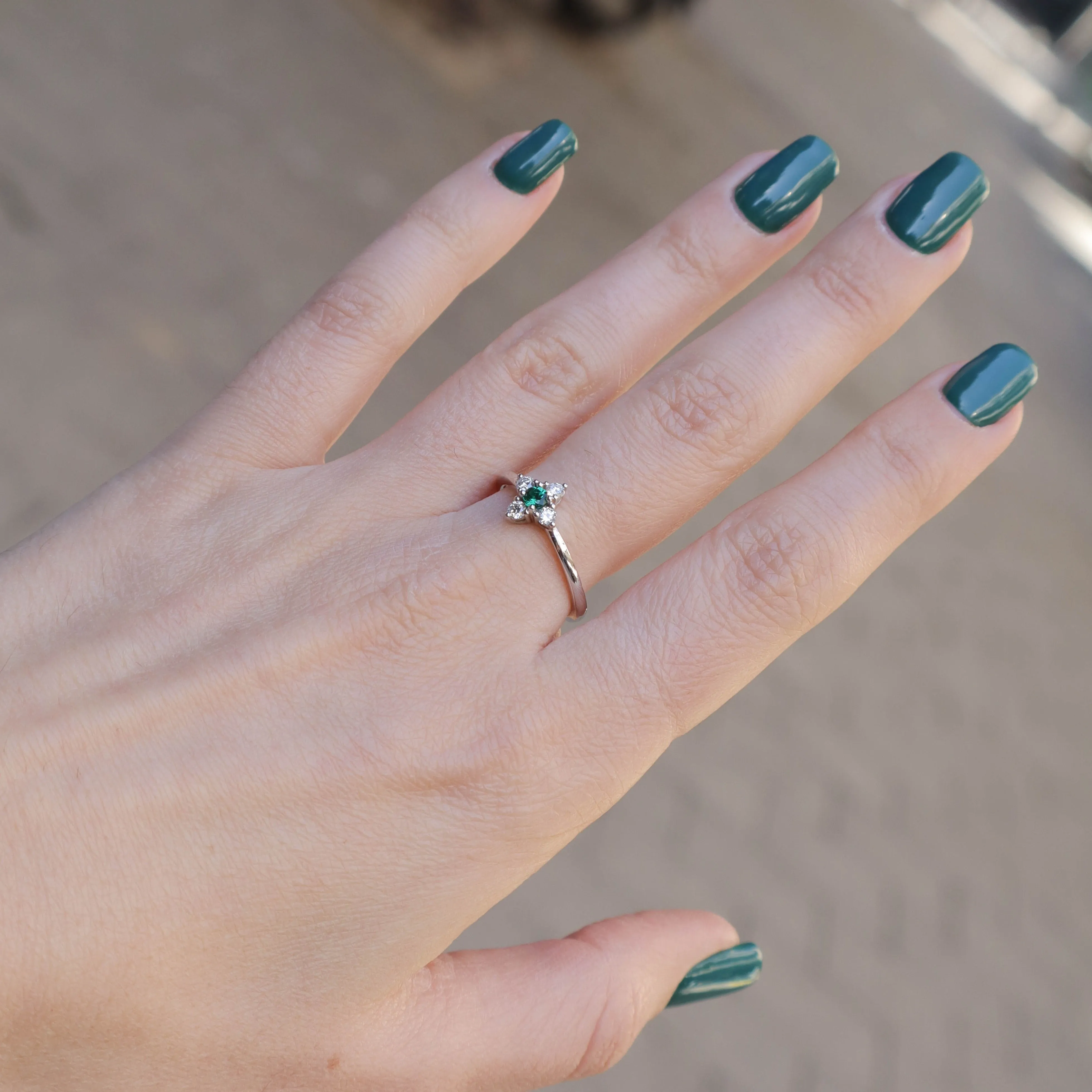 Eliana Gold Ring Emerald and Diamonds