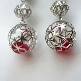 Elongated 3D Flower Beautiful New Design Silver Party Earring Jewellery Gift