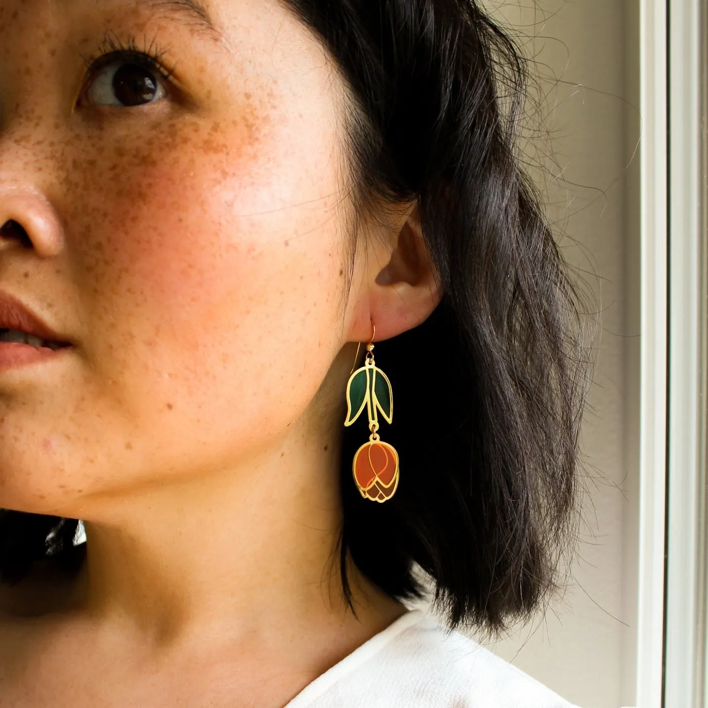 Enamel Drop Earrings