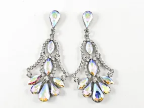 Fancy Stylish Bell Style Design Chandelier Aurora Borealis Fashion Earrings