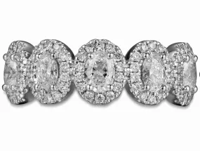 Five Stone Oval Cut Anniversary Eternity Ring 1.11ct tw