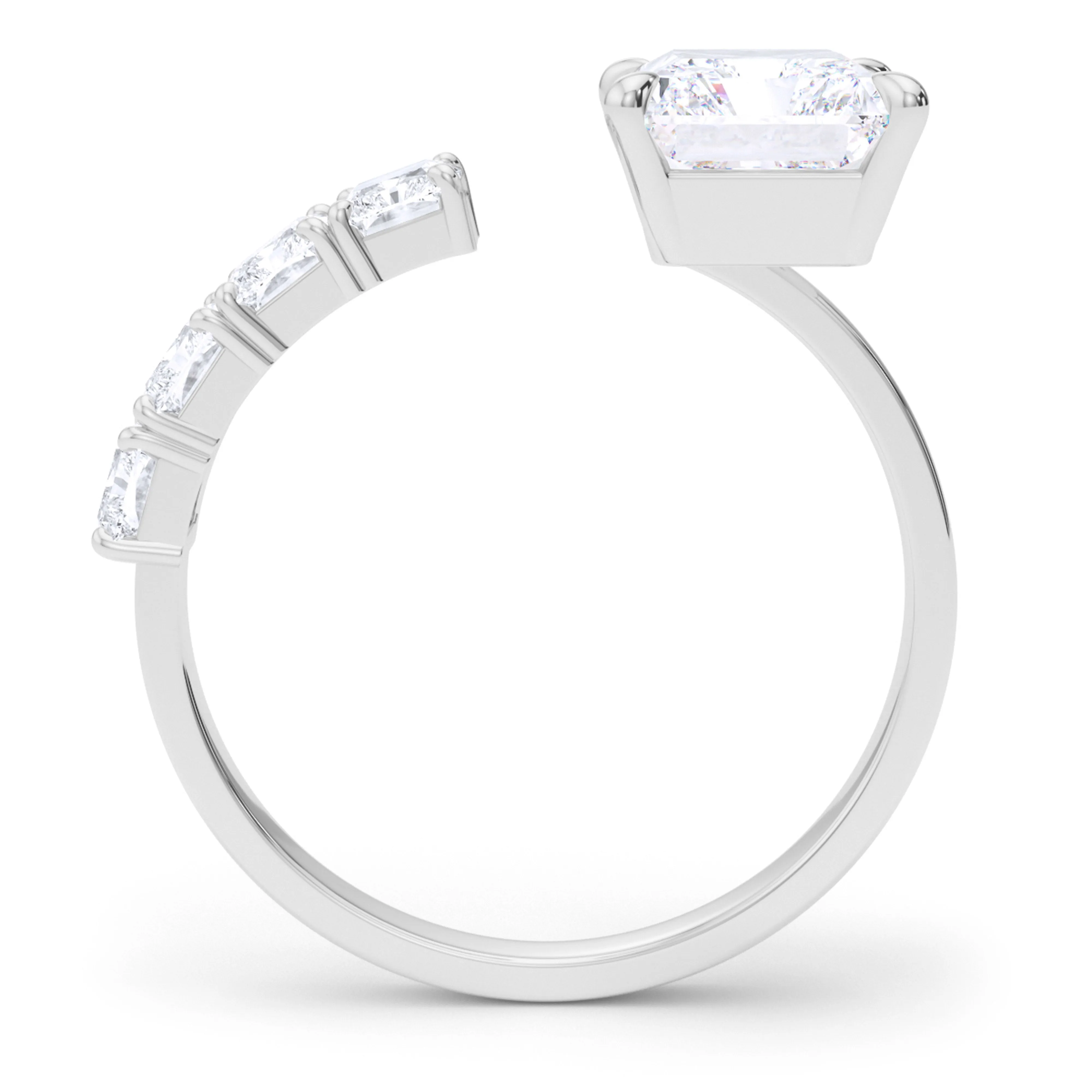 Floating Radiant Cut Diamond Ring