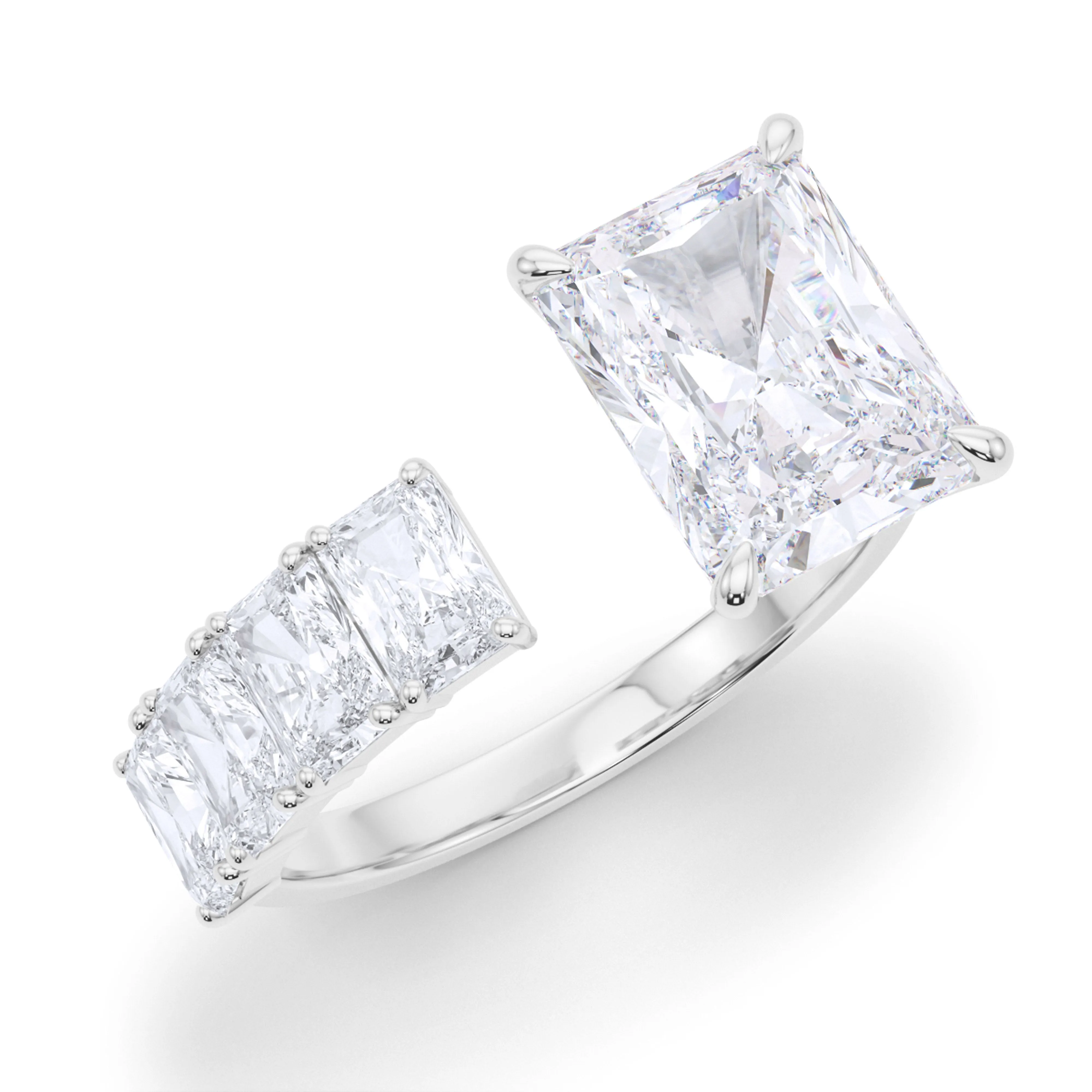 Floating Radiant Cut Diamond Ring