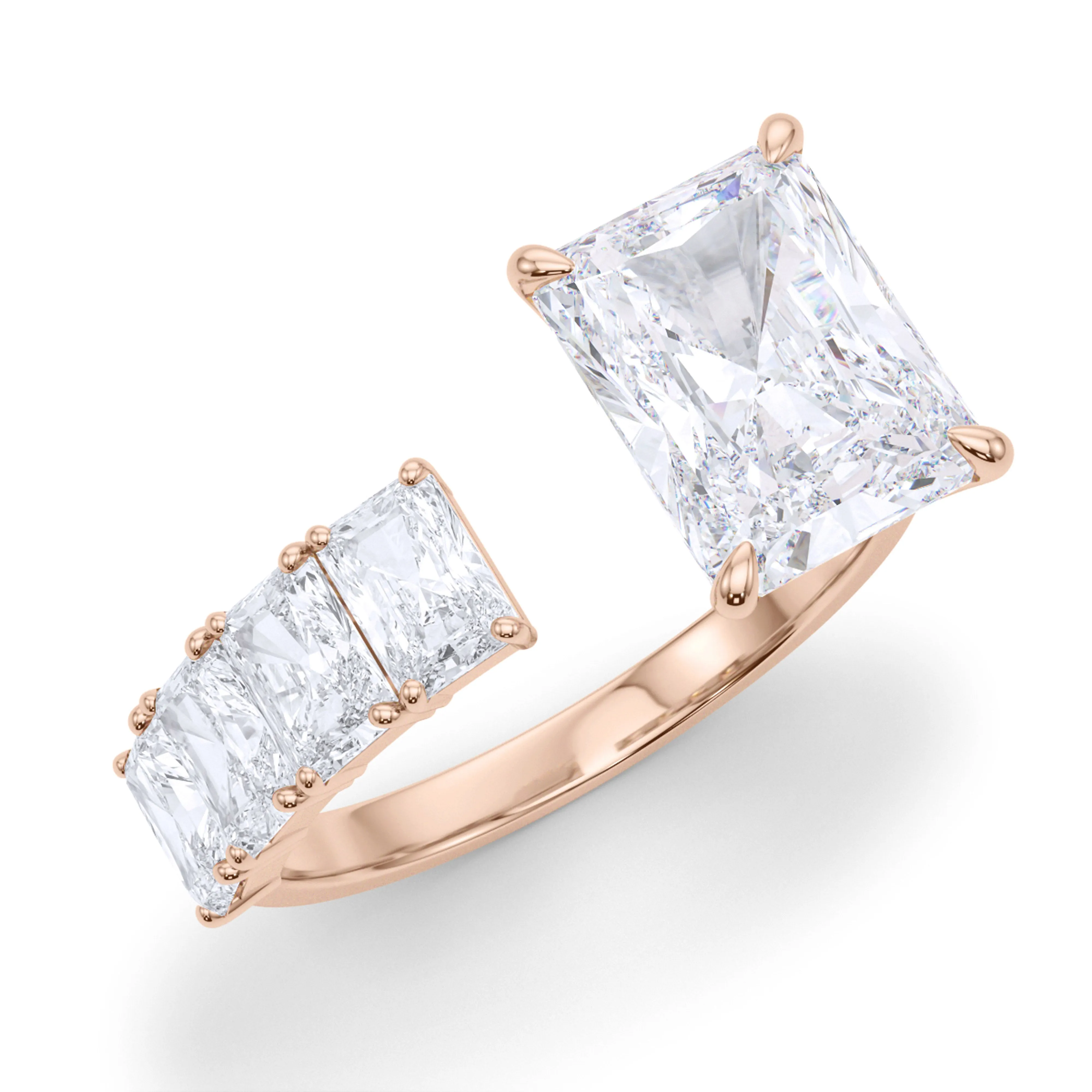 Floating Radiant Cut Diamond Ring