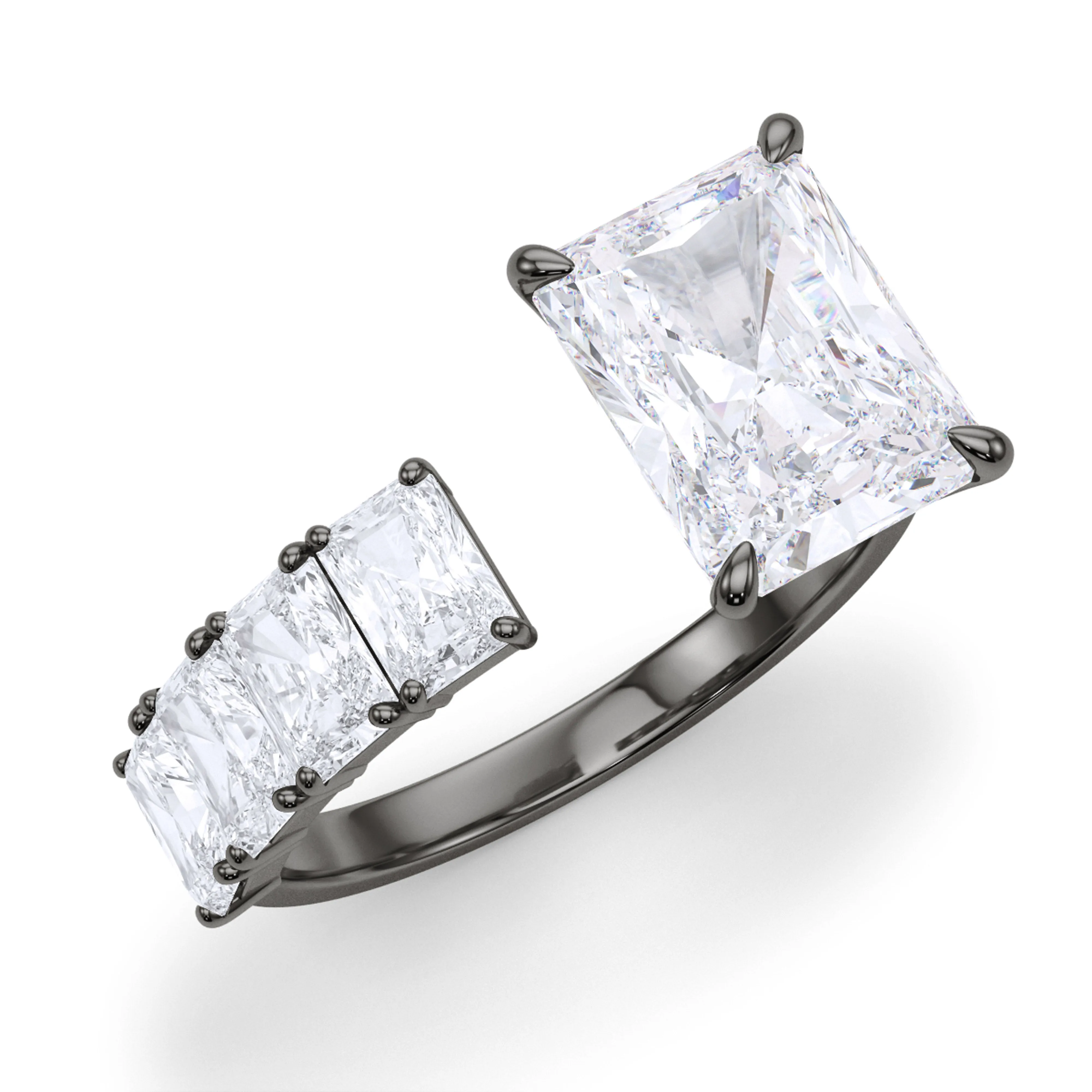Floating Radiant Cut Diamond Ring