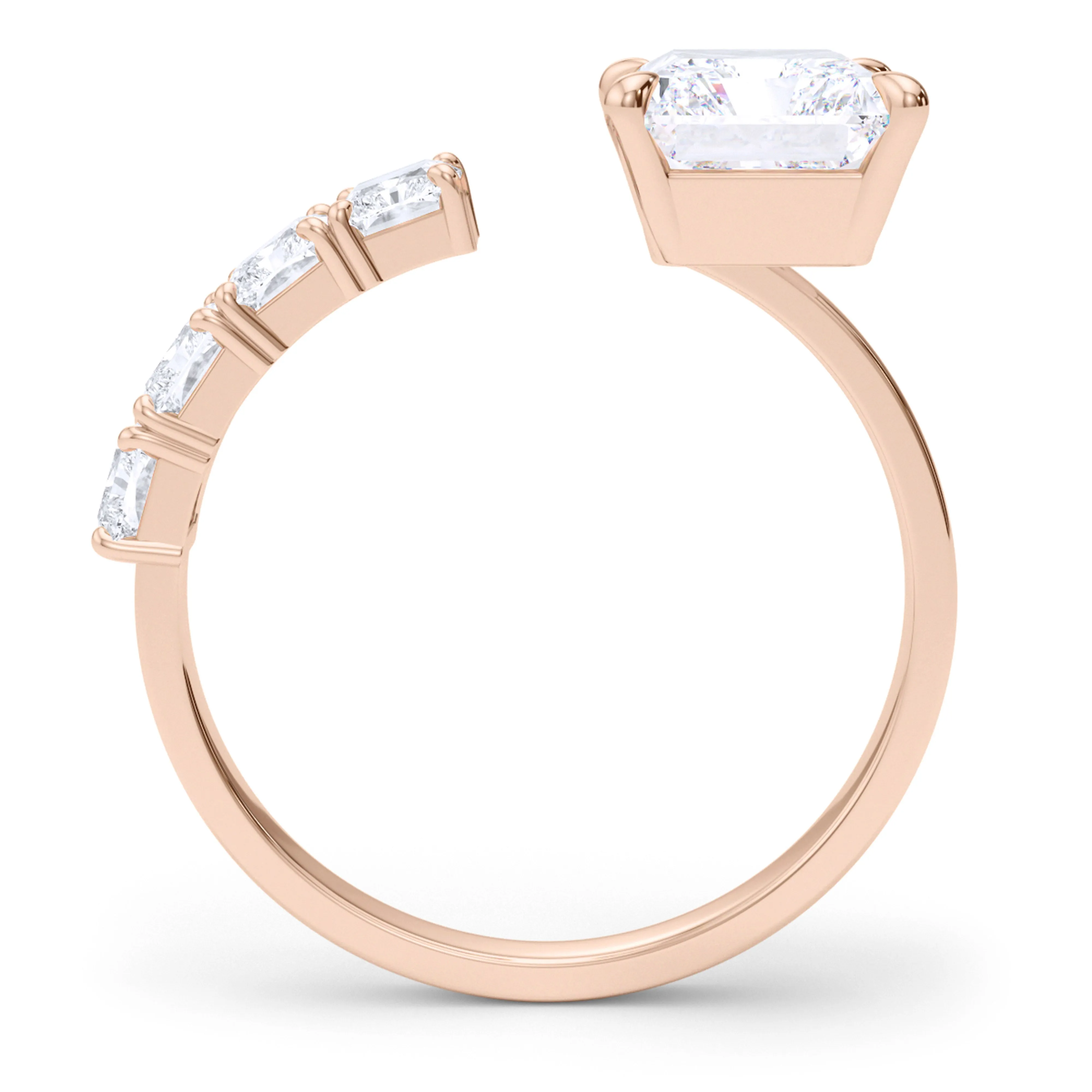 Floating Radiant Cut Diamond Ring