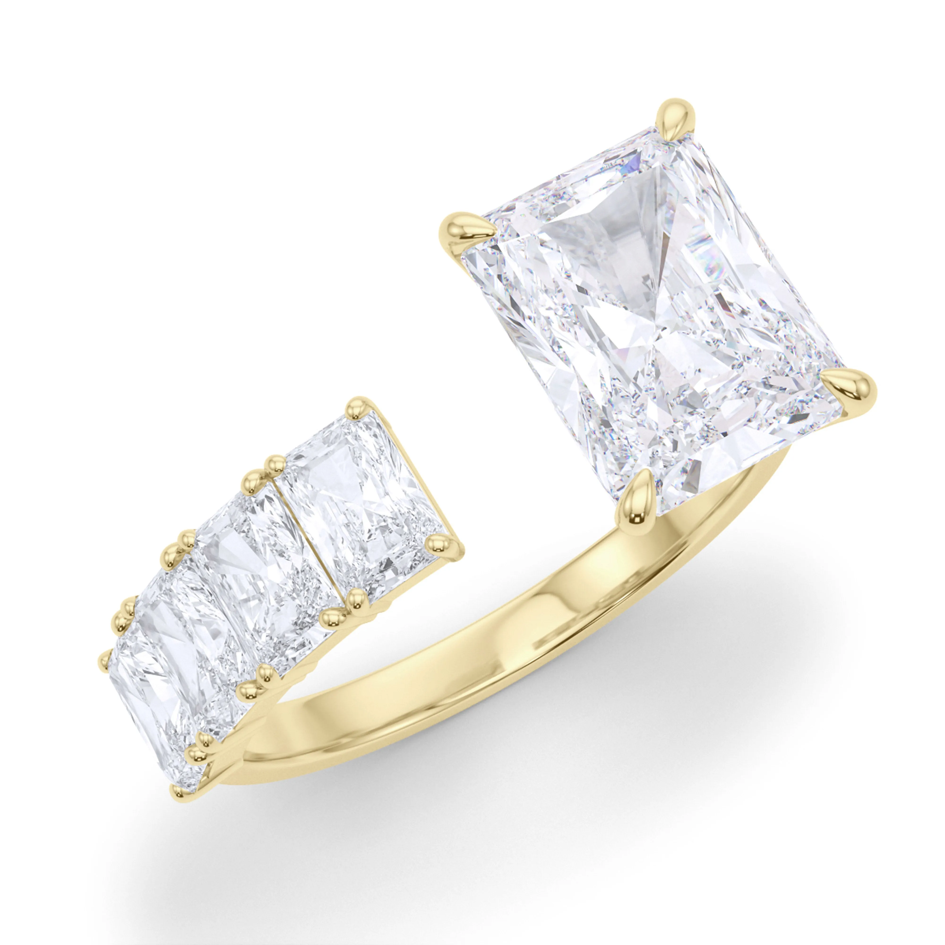 Floating Radiant Cut Diamond Ring