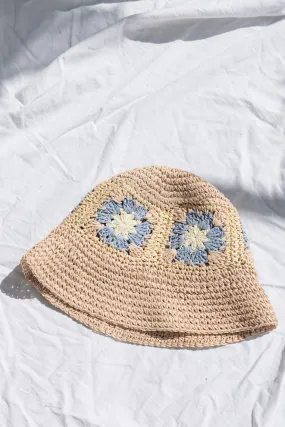 Flower Straw Bucket Hat
