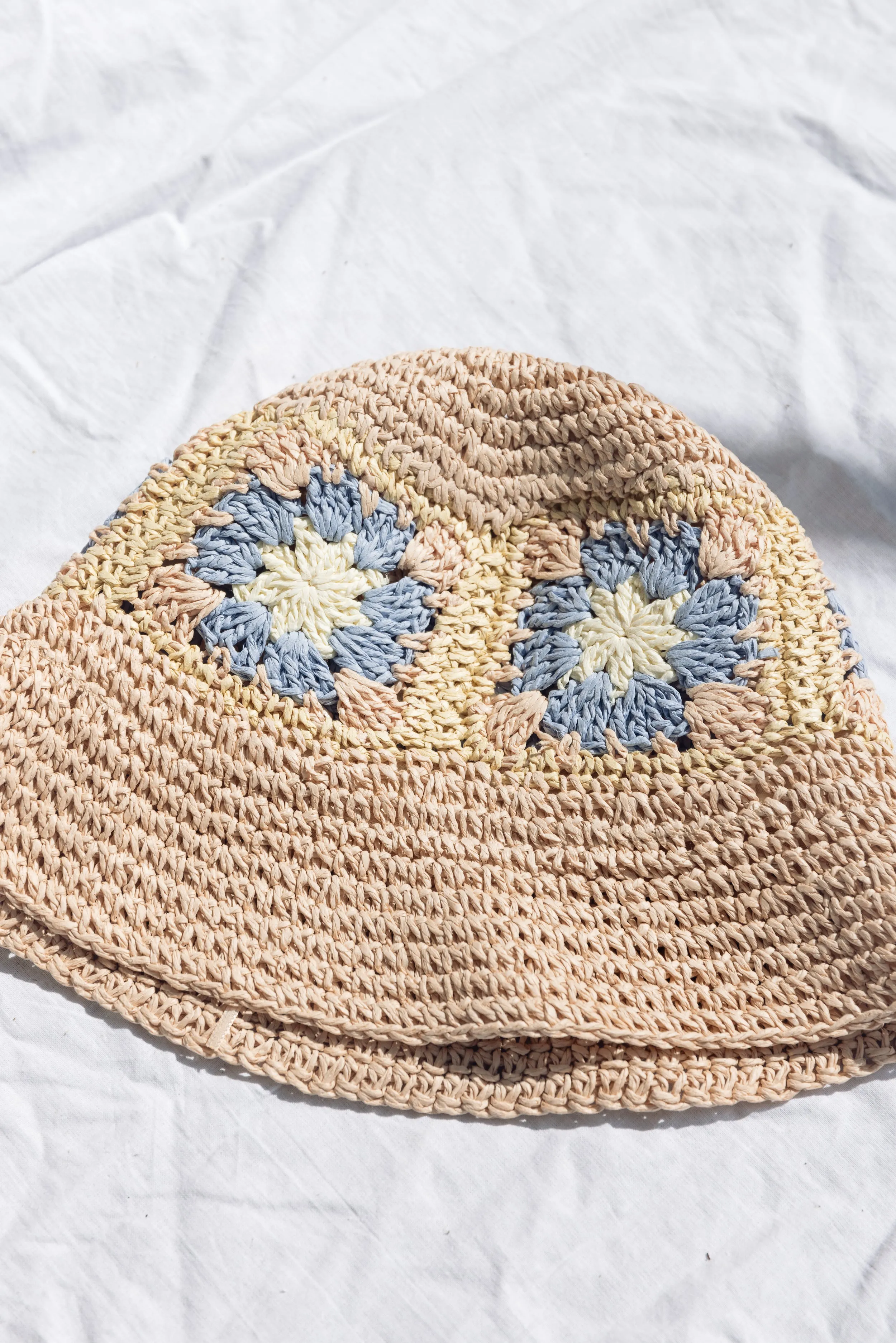 Flower Straw Bucket Hat