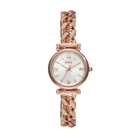 Fossil Carlie Three-Hand Rose Gold-Tone Stainless Steel Watch ES5330