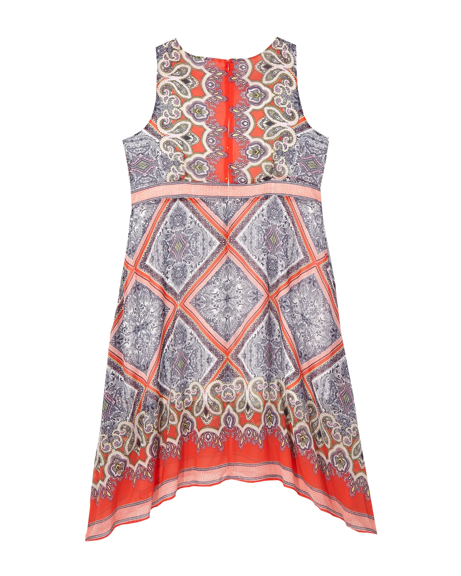 Gemma Dress | Orange / Royal Blue
