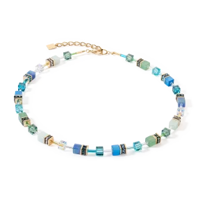 GeoCUBE® Iconic Precious necklace green-turquoise