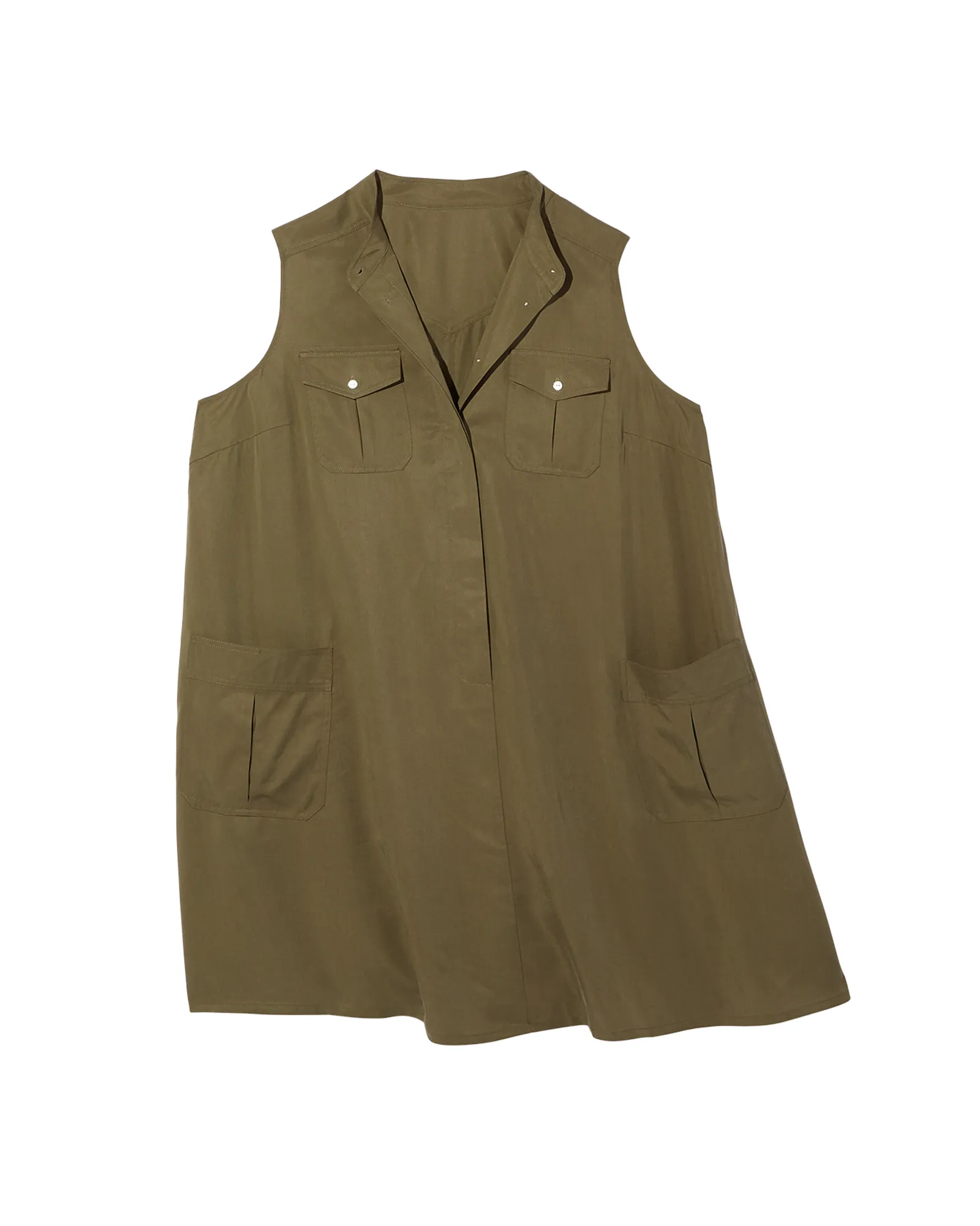 Georgetown Sleeveless Utility Dress | Olive Green