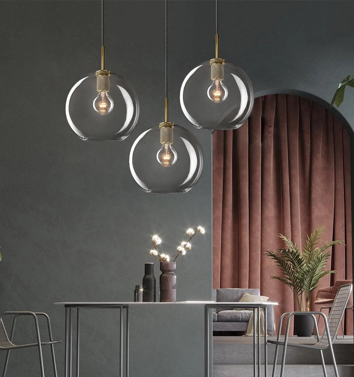 Glass Shaded Pendant Light