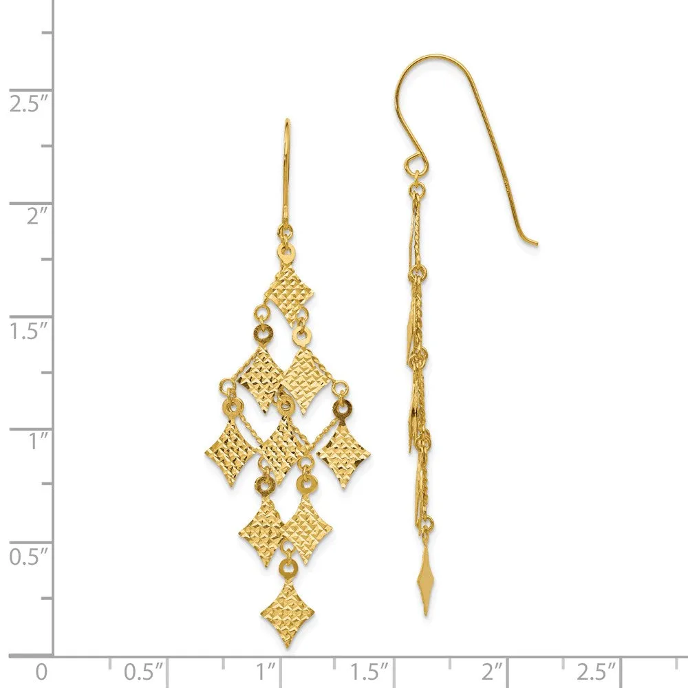Gold Diamond-cut Chandelier Earrings - Model TL519