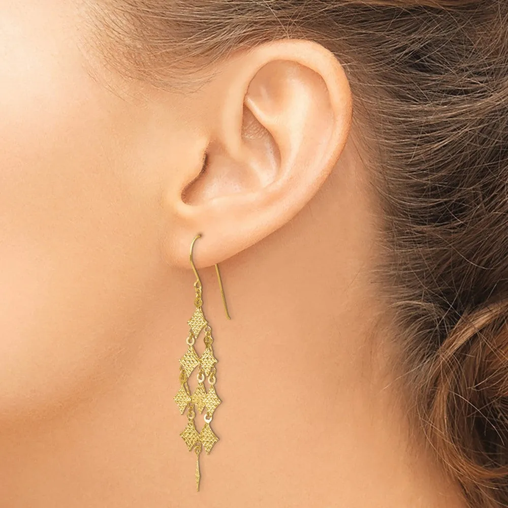 Gold Diamond-cut Chandelier Earrings - Model TL519