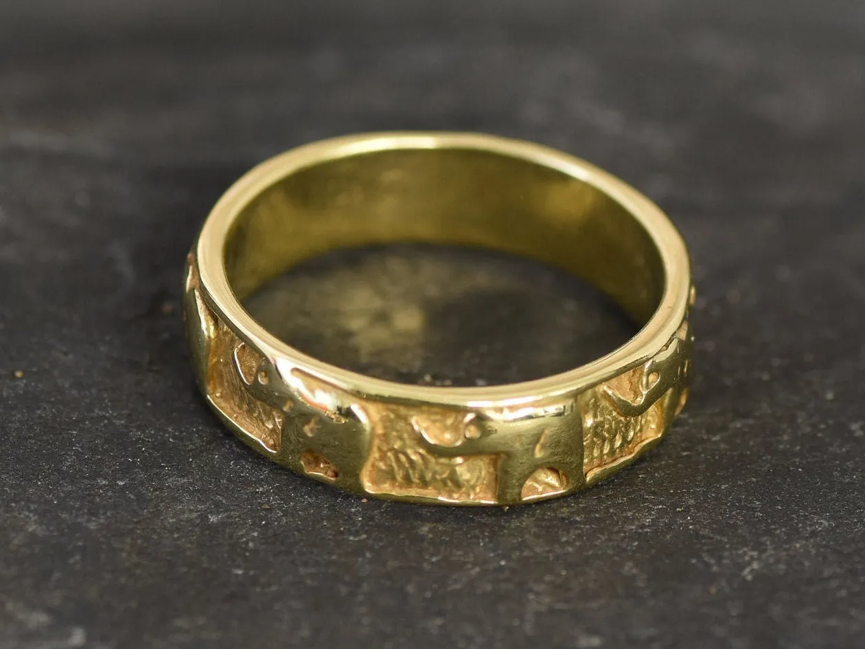 Gold Elephant Ring -  Elephant Charm Ring, Animal Lover Ring