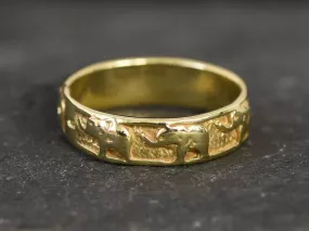 Gold Elephant Ring -  Elephant Charm Ring, Animal Lover Ring