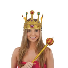 Gold Glitter Jewel Queen's Crown