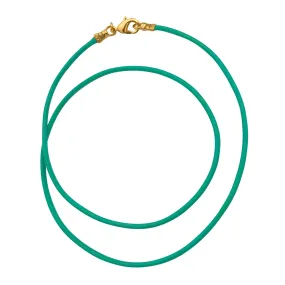 Gold Plated 1.8mm Fine Turquoise Leather Cord Necklace