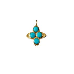 Gold Vermeil Turquoise Women Charm Pendant