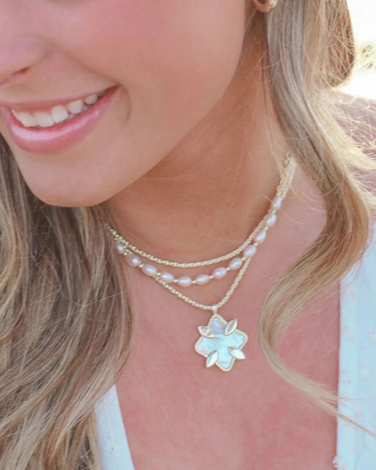 Grace Stone Pendant Necklace in Turquoise/Silver