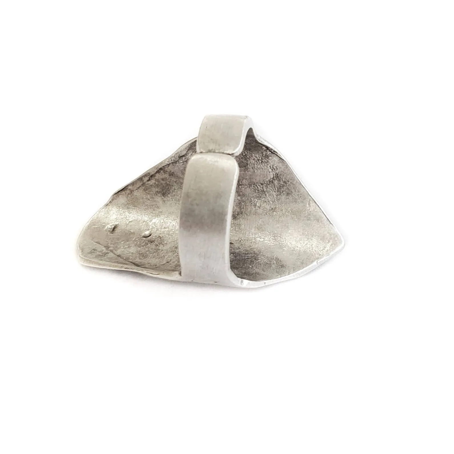 Half Face Etched Antique Silver Pewter Ring