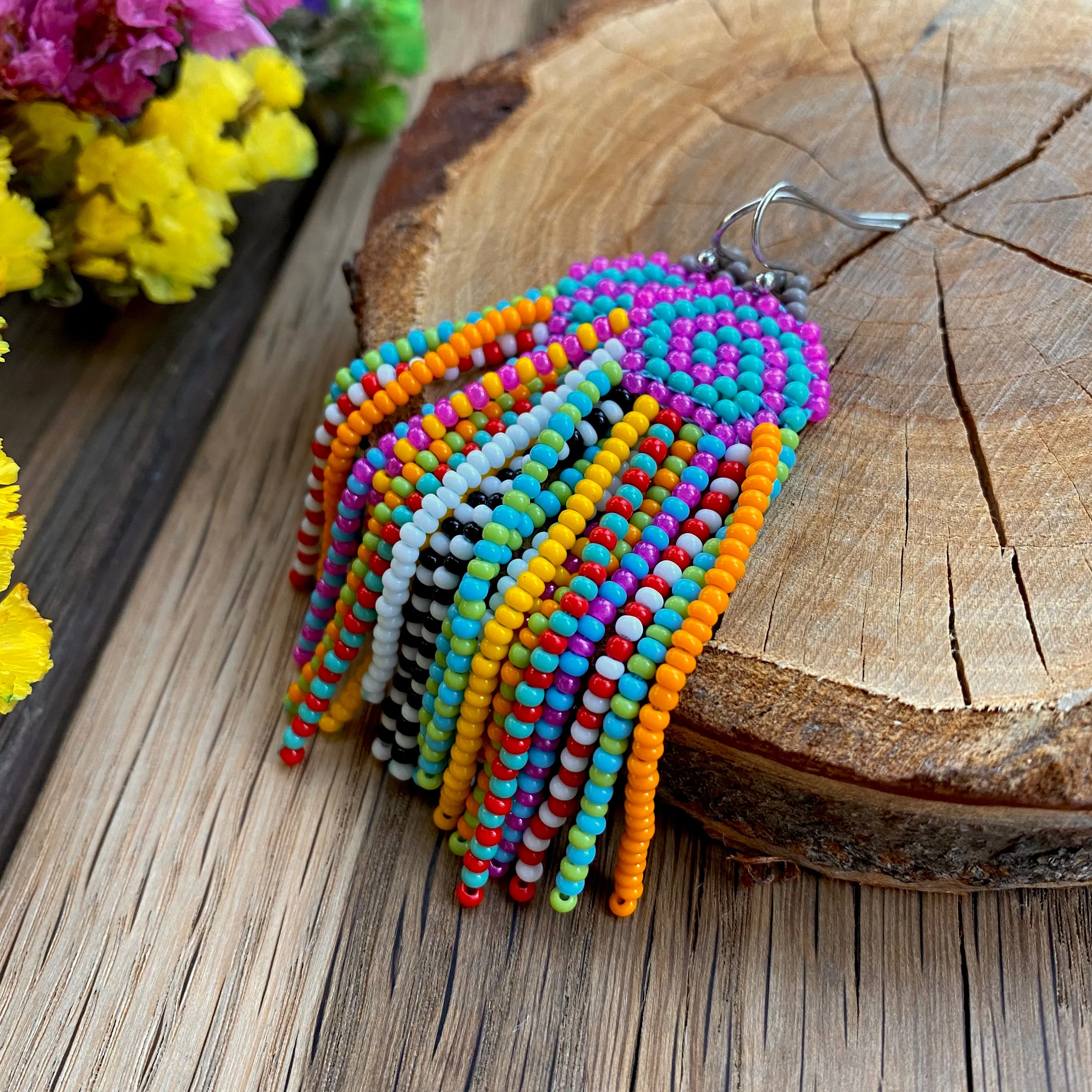 Handmade Bright Beaded Earrings