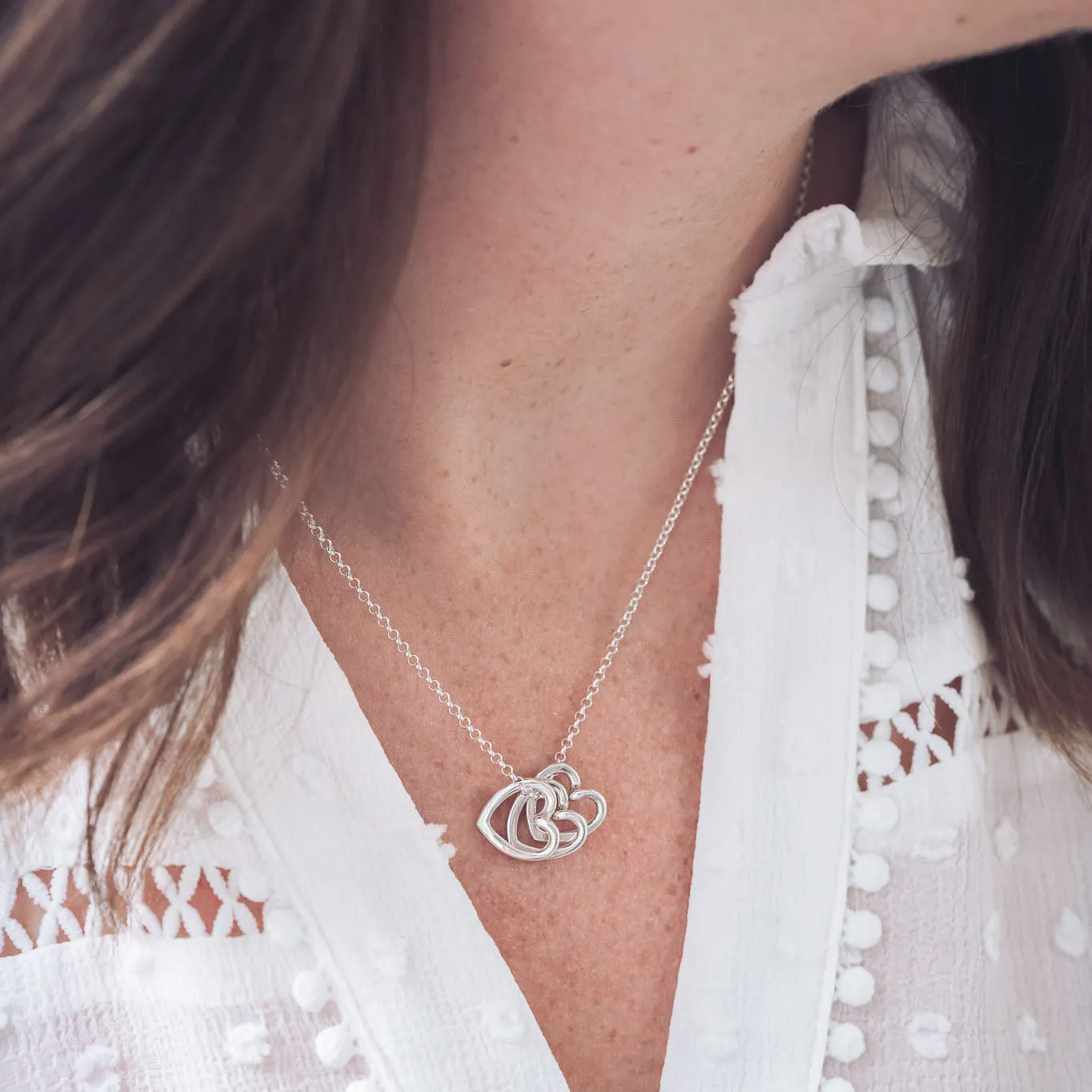 Hannah Silver Heart Pendant Necklace