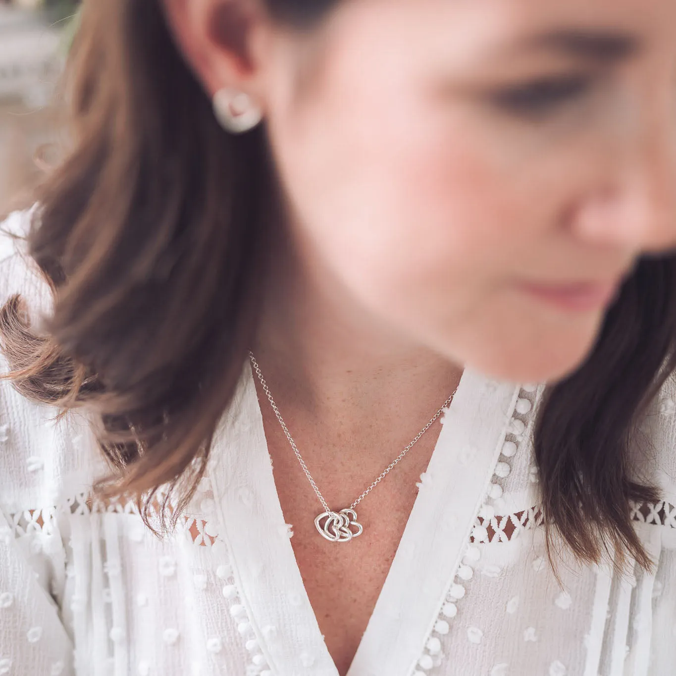Hannah Silver Heart Pendant Necklace