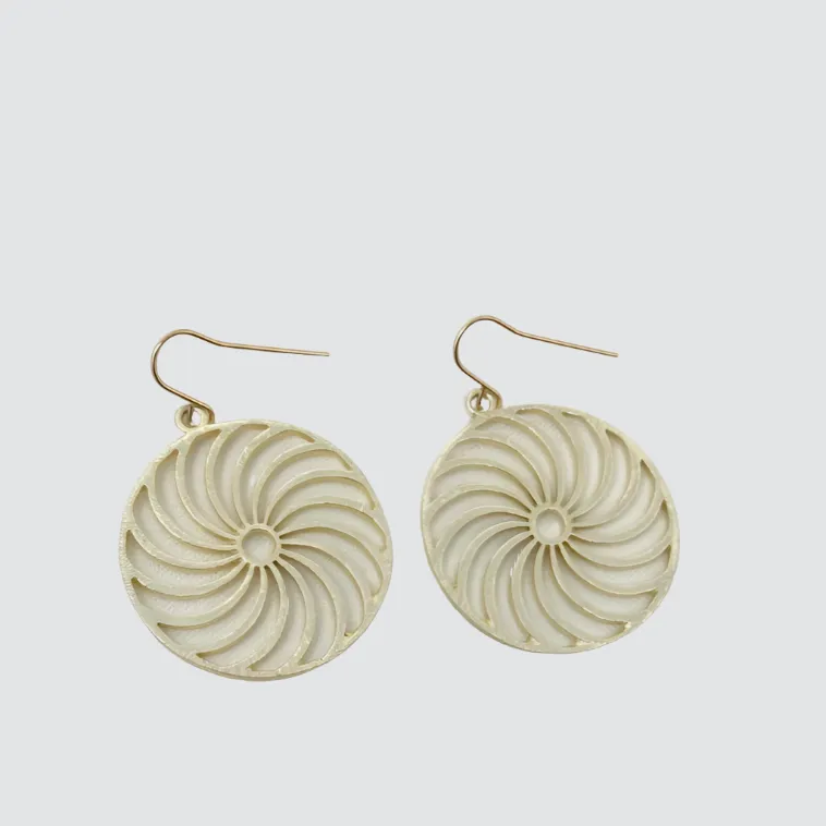 Harlow Brushed Simple Spiral Earrings | Gold