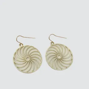 Harlow Brushed Simple Spiral Earrings | Gold