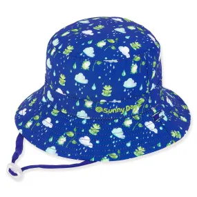 Hat - Blue Frogs-Cotton Poly Bucket- Children -Hk494