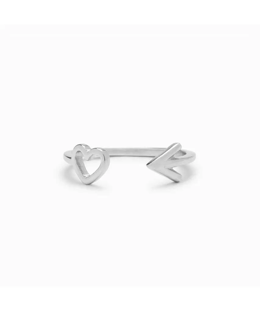 Heart and Arrow Silver Toe Ring