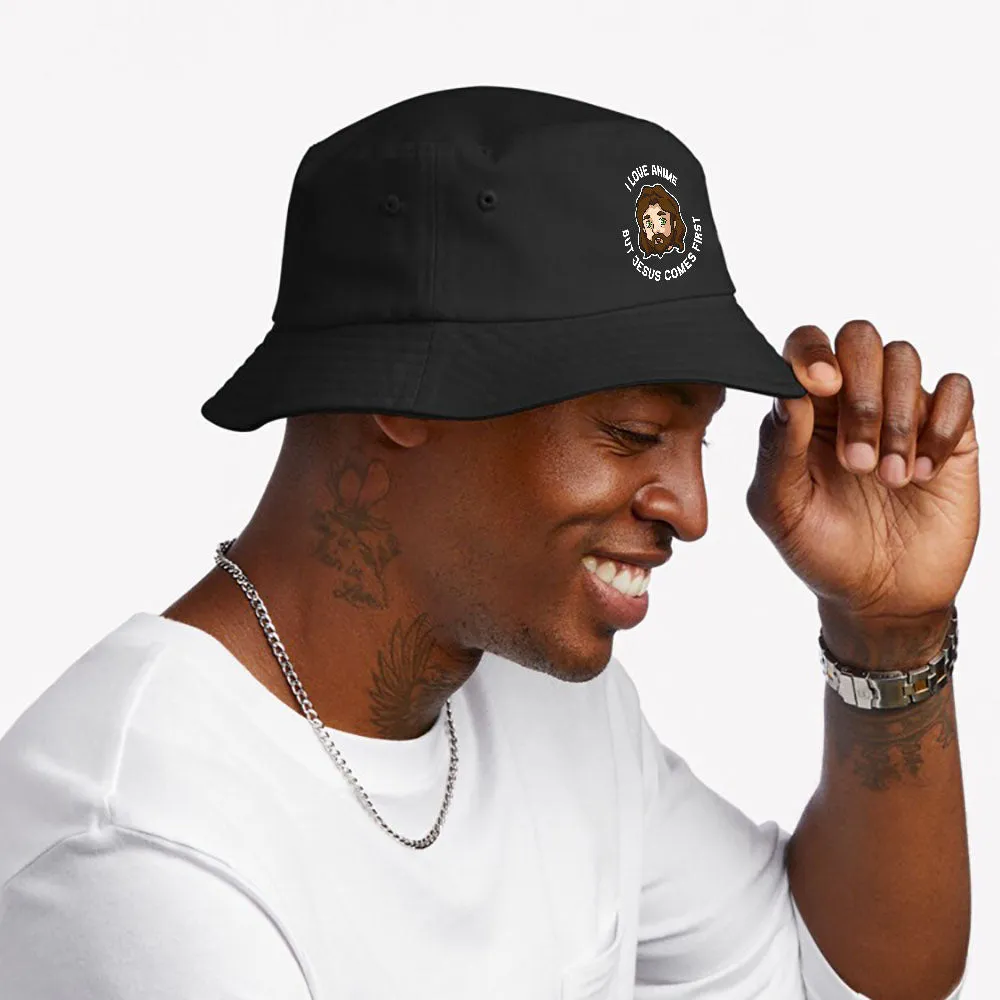 I Love Anime But Jesus Comes First Bucket Hat