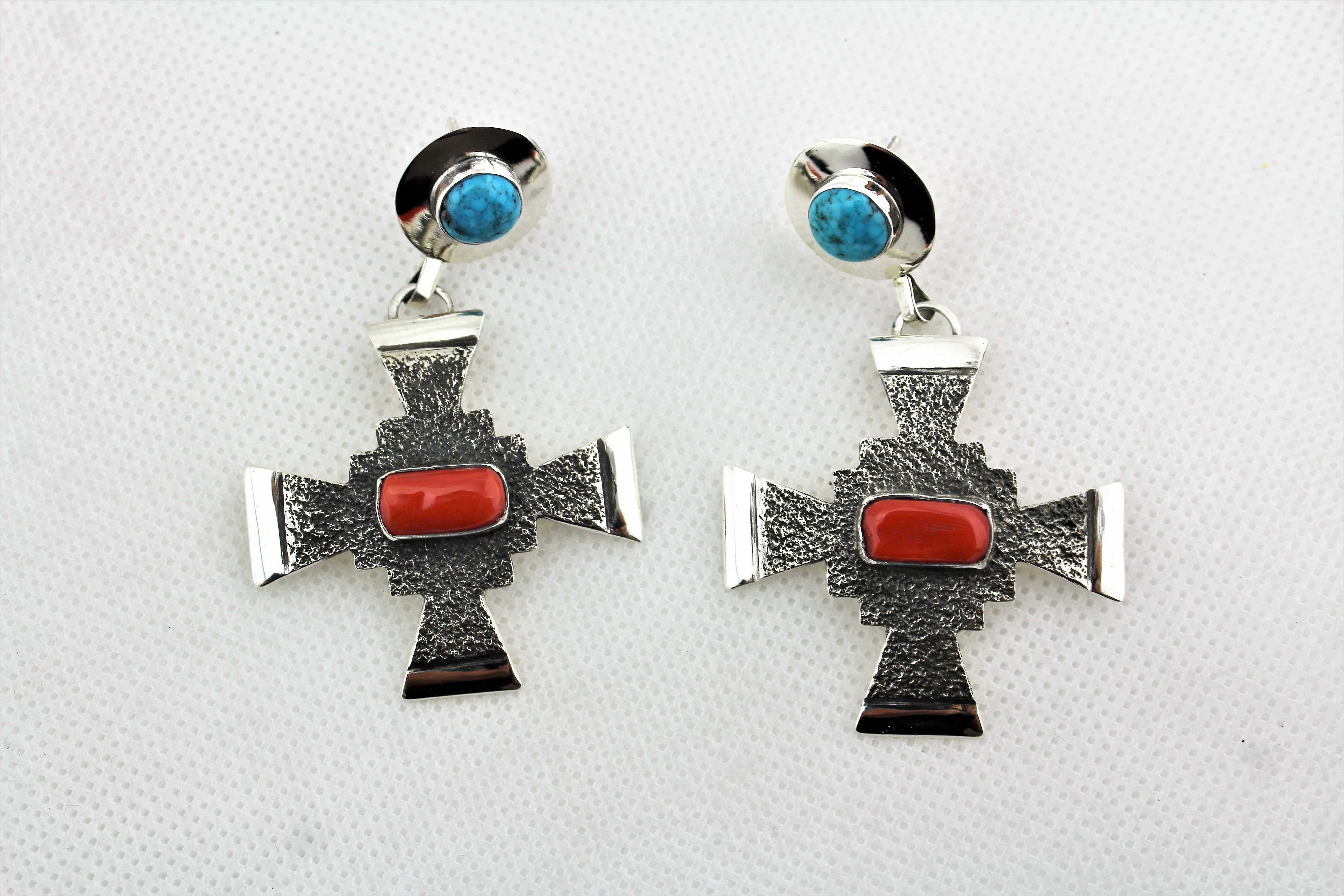 Jack Tom Sterling Cross Earrings