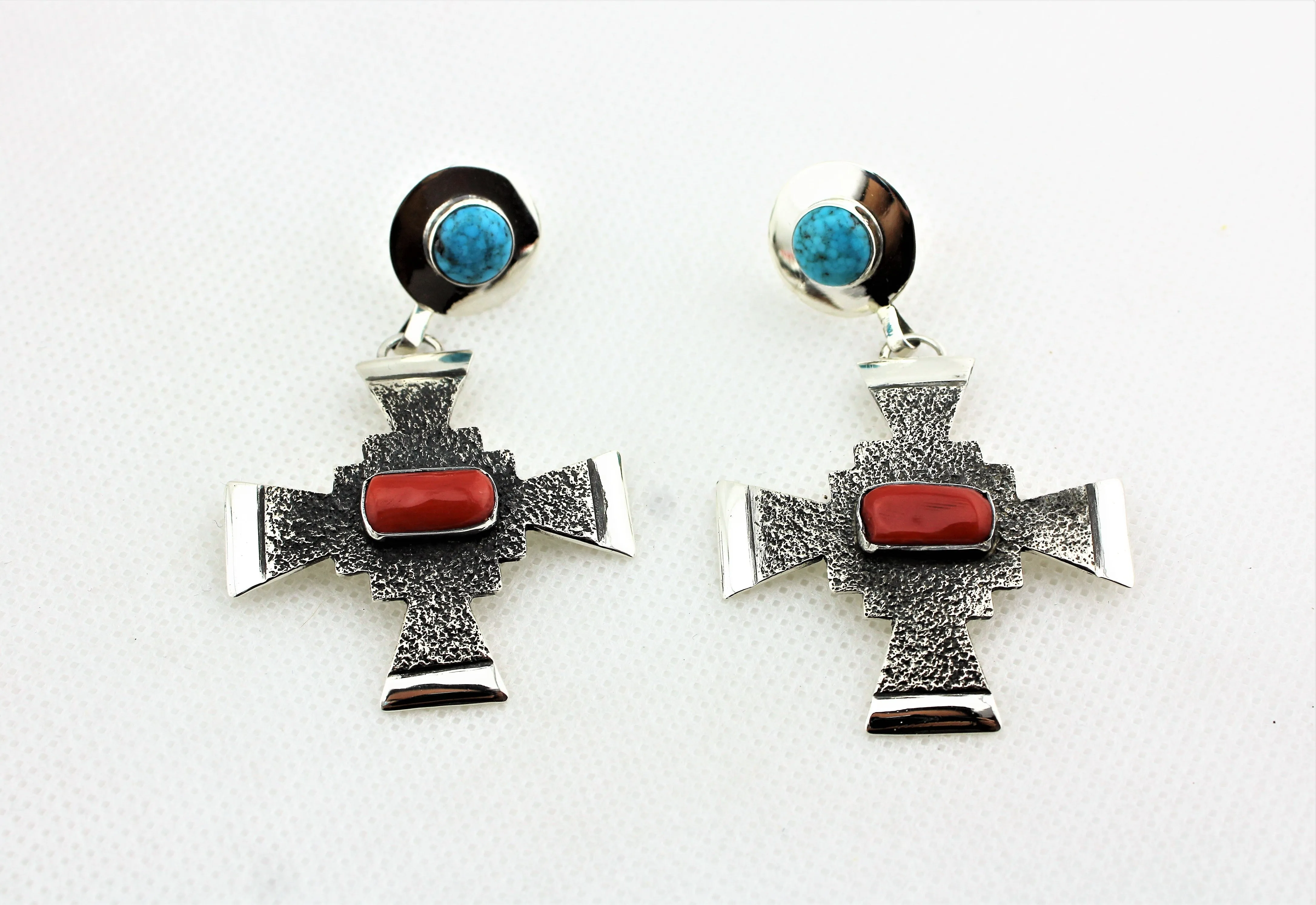 Jack Tom Sterling Cross Earrings