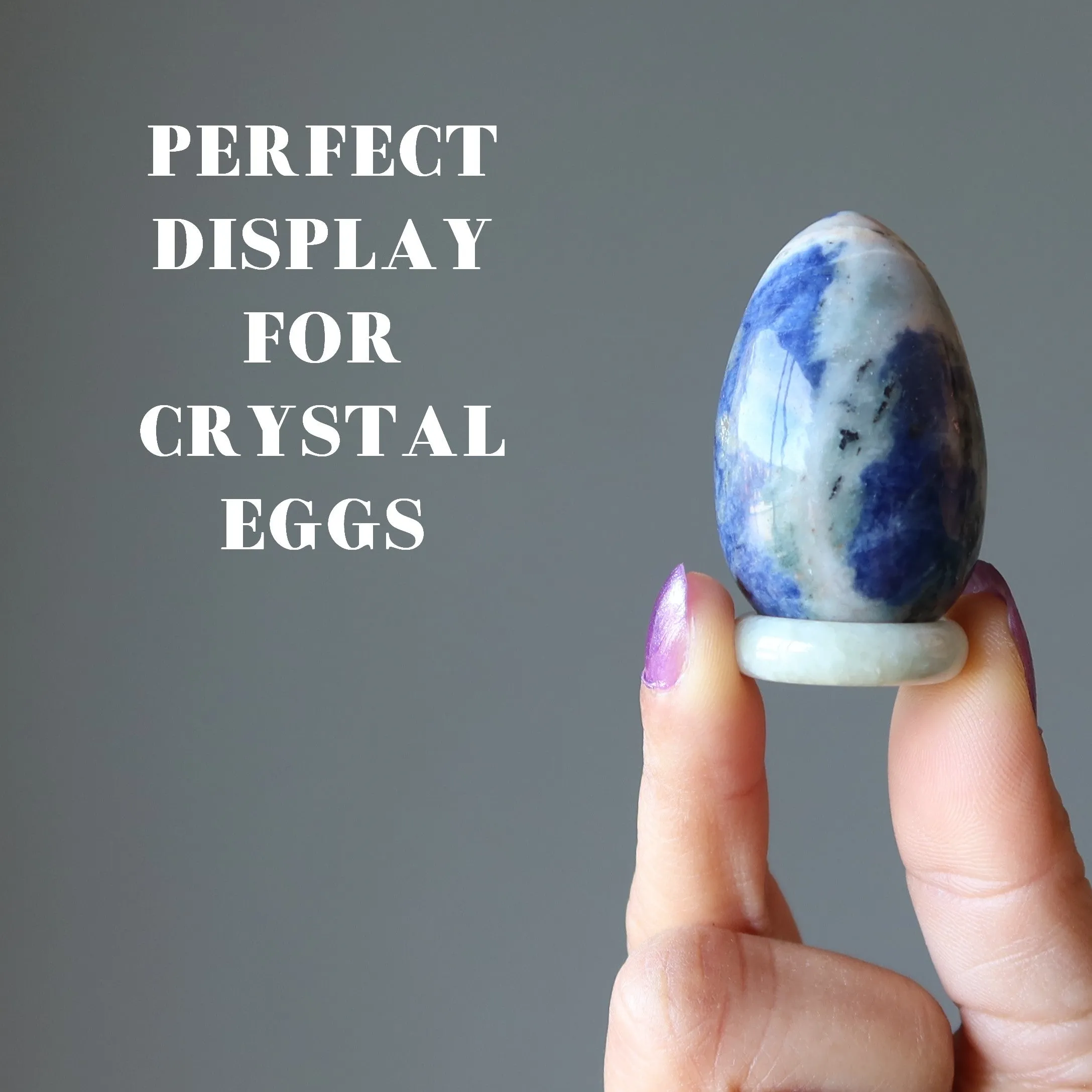 Jade Ring Green Money Crystal Ball Egg Stand
